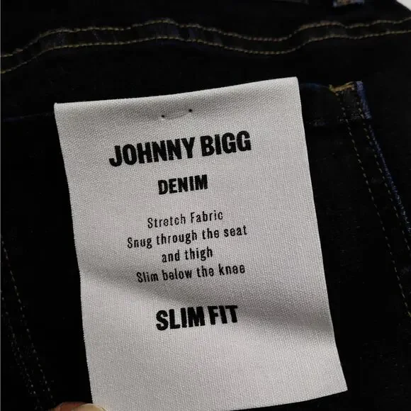 Johnny Bigg Mens 38L Aeden Slim Fit Jeans Dark Wash Stretch Denim Long Leg NWT - Picture 8 of 11